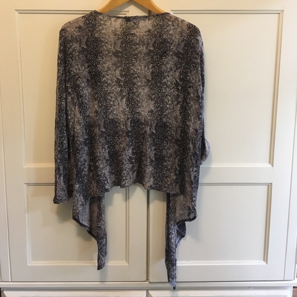 French Laundry open draped cardigan Snake print - Picture 2 of 5